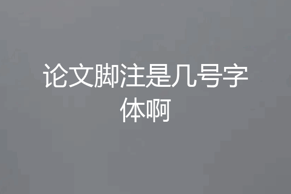 论文脚注是几号字体啊