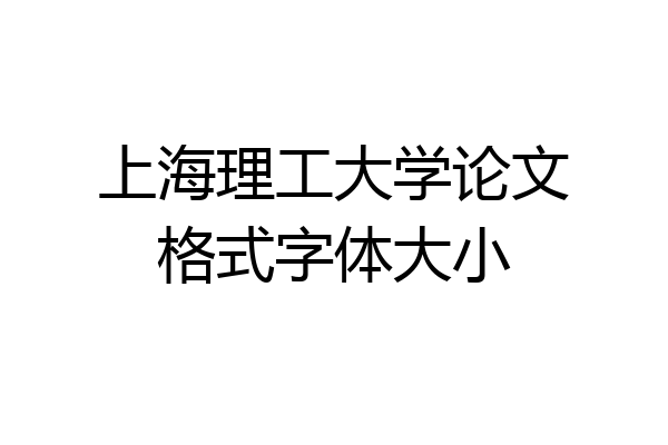 上海理工大学论文格式字体大小