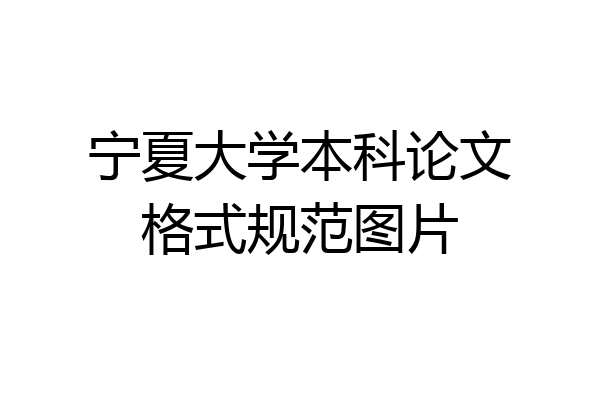 宁夏大学本科论文格式规范图片