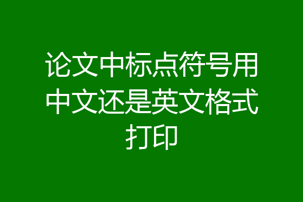 论文中标点符号用中文还是英文格式打印