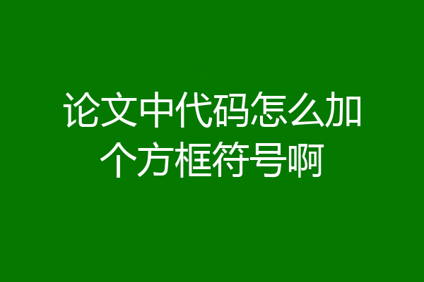 论文中代码怎么加个方框符号啊