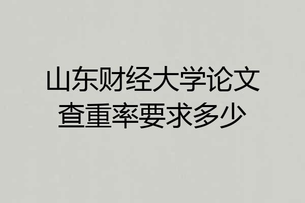 山东财经大学论文查重率要求多少