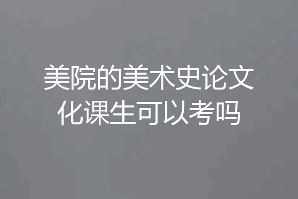 美院的美术史论文化课生可以考吗