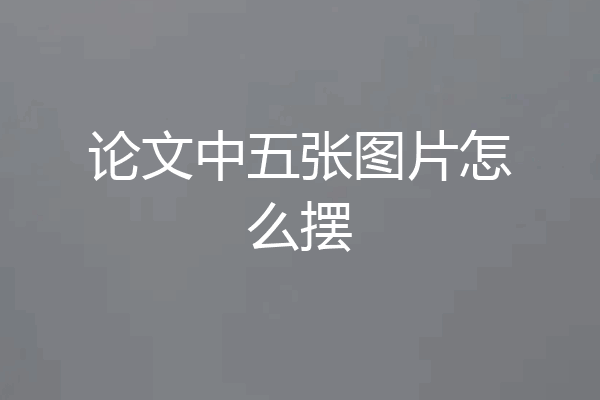 论文中五张图片怎么摆