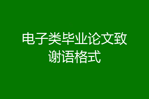 电子类毕业论文致谢语格式