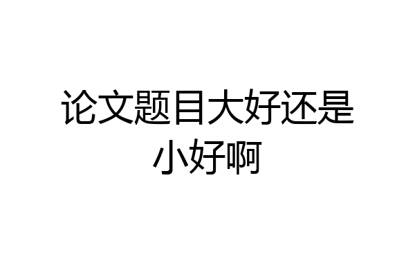 论文题目大好还是小好啊