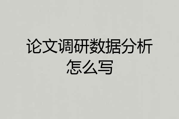 论文调研数据分析怎么写