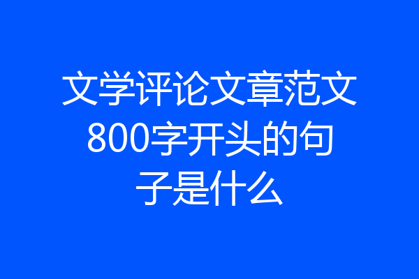 文学评论文章范文800字开头的句子是什么