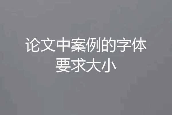 论文中案例的字体要求大小