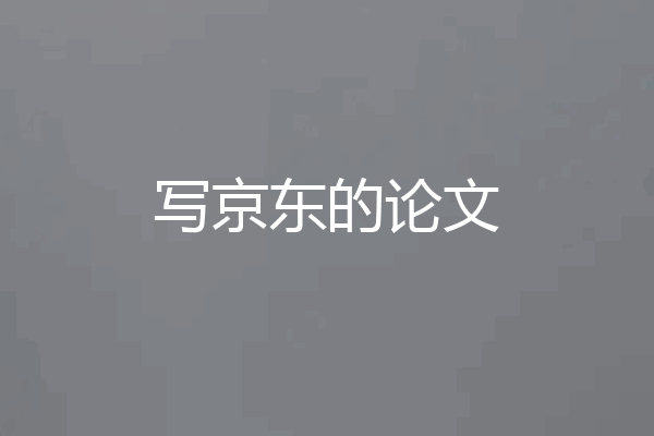 写京东的论文