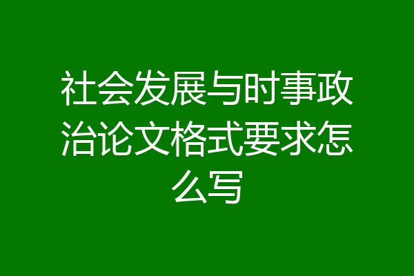 社会发展与时事政治论文格式要求怎么写