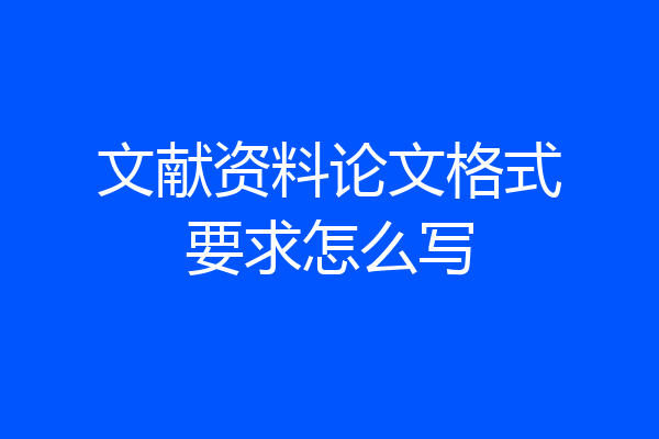 文献资料论文格式要求怎么写