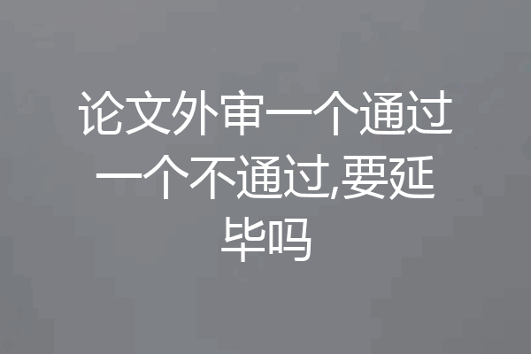 论文外审一个通过一个不通过,要延毕吗