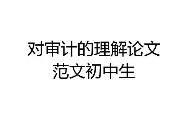 对审计的理解论文范文初中生