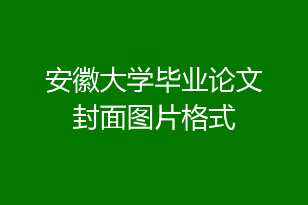 安徽大学毕业论文封面图片格式