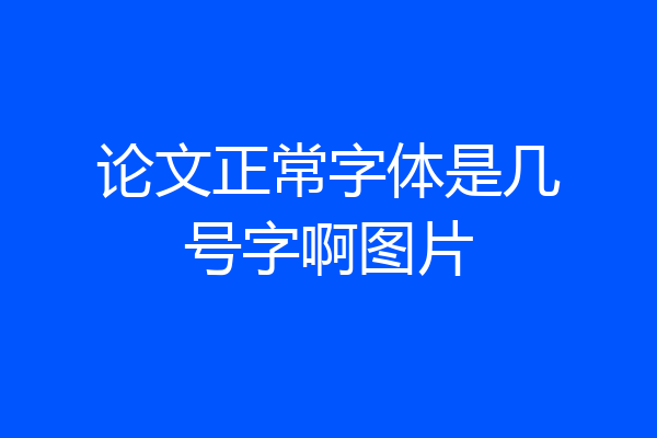 论文正常字体是几号字啊图片