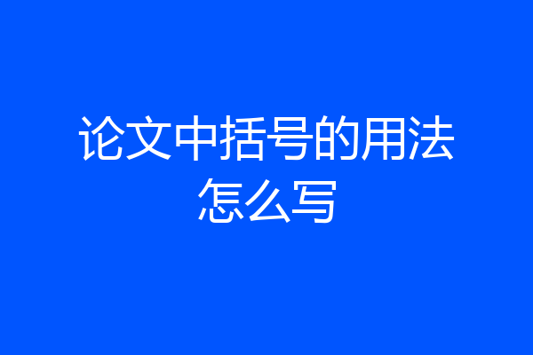 论文中括号的用法怎么写