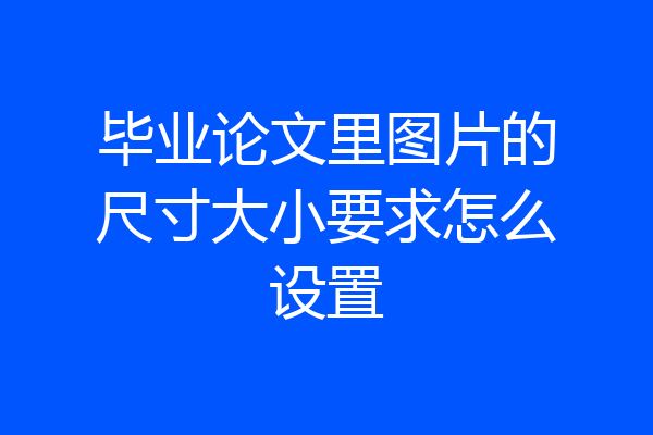 毕业论文里图片的尺寸大小要求怎么设置