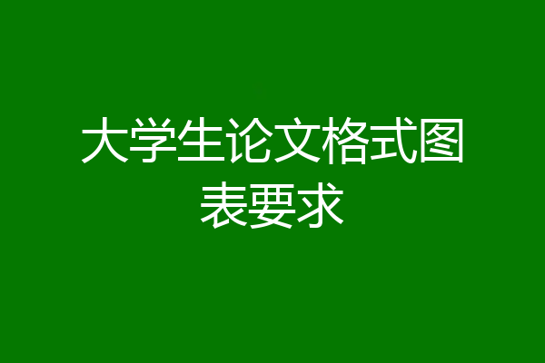 大学生论文格式图表要求