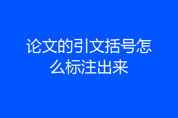论文的引文括号怎么标注出来