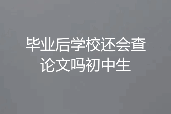 毕业后学校还会查论文吗初中生