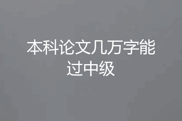 本科论文几万字能过中级