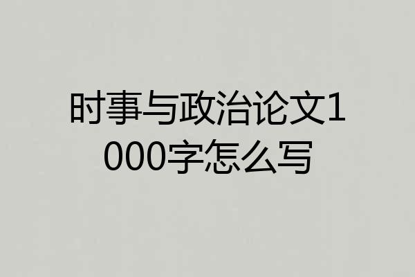 时事与政治论文1000字怎么写