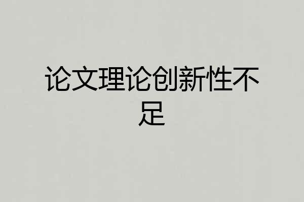 论文理论创新性不足
