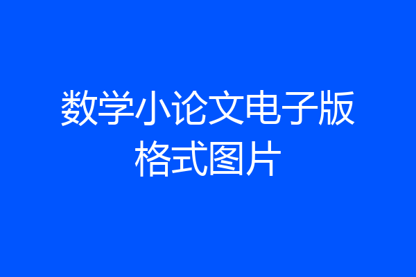 数学小论文电子版格式图片