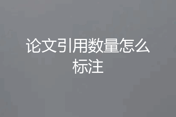 论文引用数量怎么标注