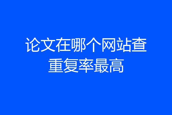 论文在哪个网站查重复率最高