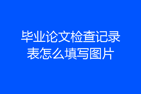 毕业论文检查记录表怎么填写图片