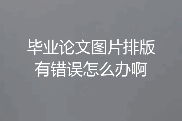 毕业论文图片排版有错误怎么办啊