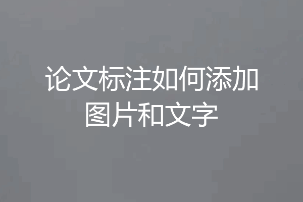 论文标注如何添加图片和文字