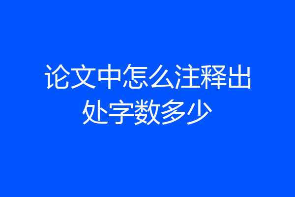 论文中怎么注释出处字数多少