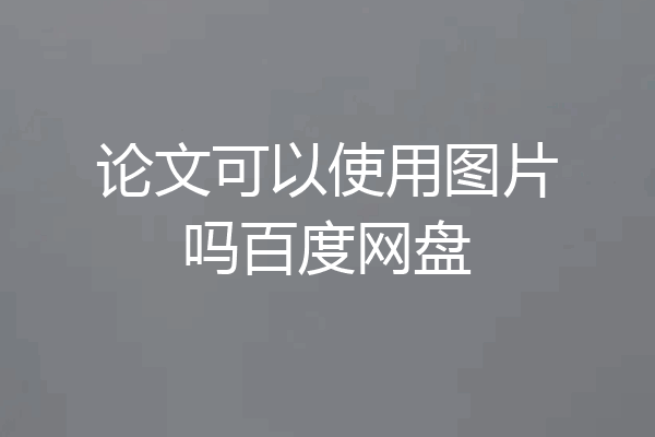 论文可以使用图片吗百度网盘