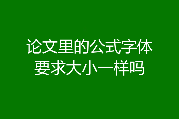 论文里的公式字体要求大小一样吗