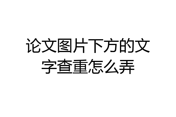 论文图片下方的文字查重怎么弄