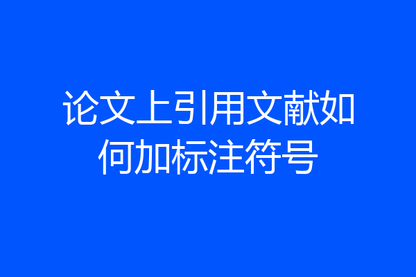 论文上引用文献如何加标注符号