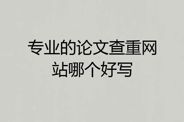 专业的论文查重网站哪个好写