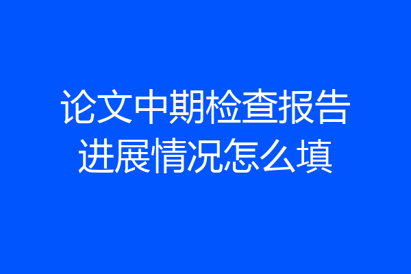 论文中期检查报告进展情况怎么填