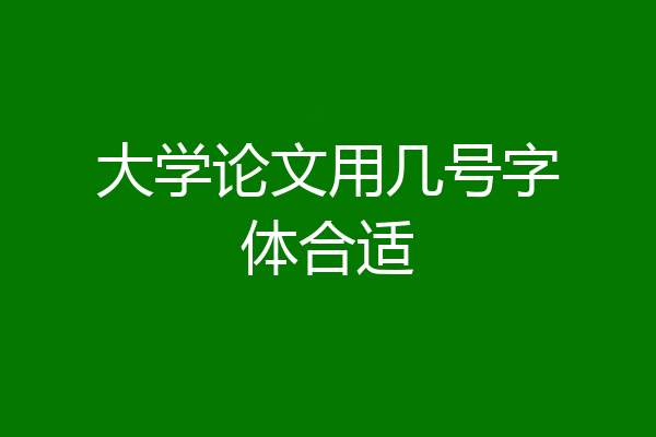 大学论文用几号字体合适