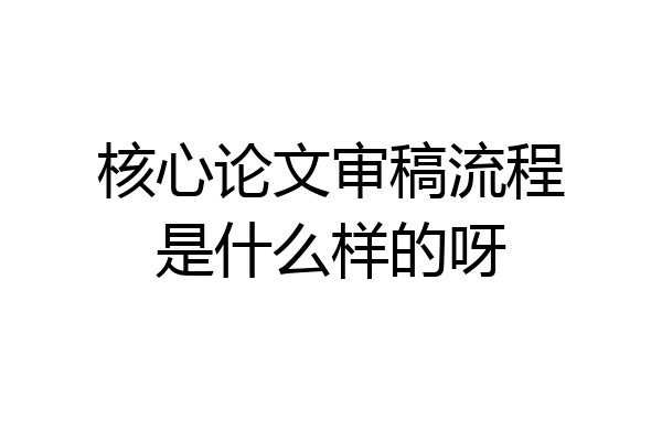 核心论文审稿流程是什么样的呀
