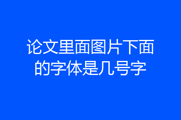 论文里面图片下面的字体是几号字