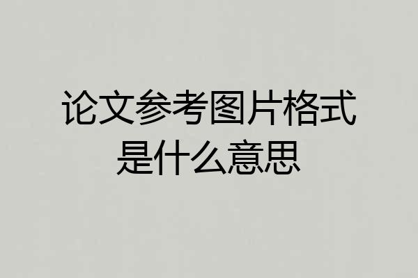 论文参考图片格式是什么意思