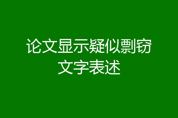 论文显示疑似剽窃文字表述