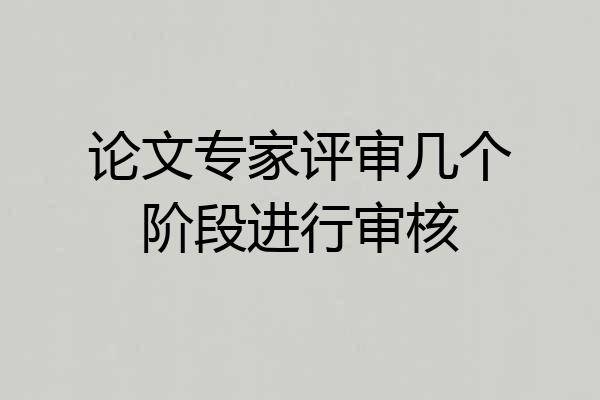 论文专家评审几个阶段进行审核