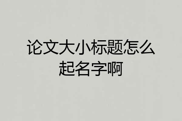论文大小标题怎么起名字啊