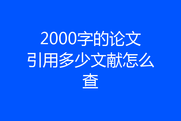 2000字的论文引用多少文献怎么查