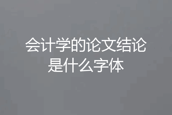 会计学的论文结论是什么字体
